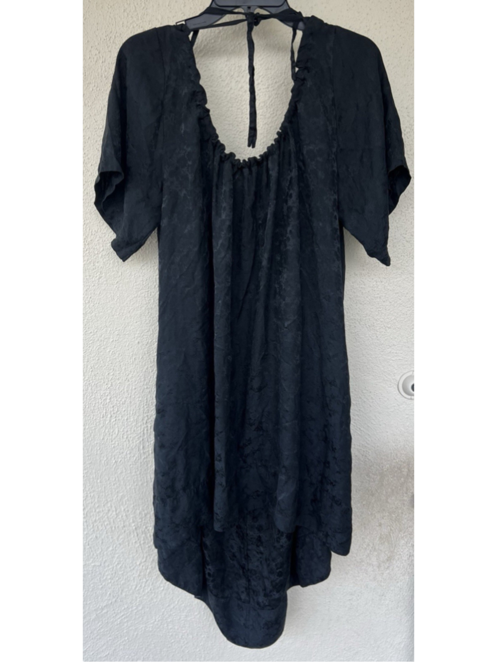 Malia Mills Limited Edition Black Floral Jacquard Open Back Silk Midi Dress 8